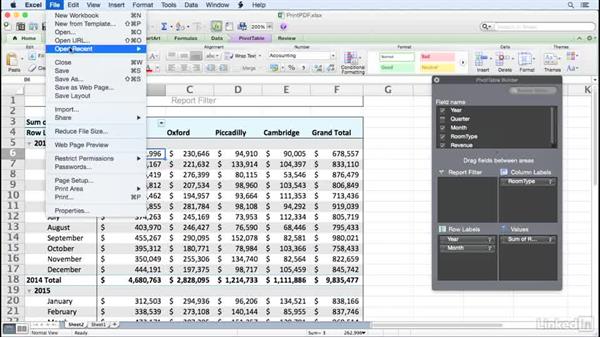 where are pivot table excel for mac 2016